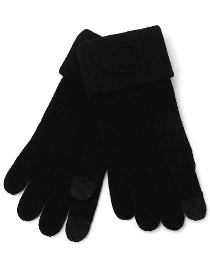 Women's Embossed C Knit Gloves