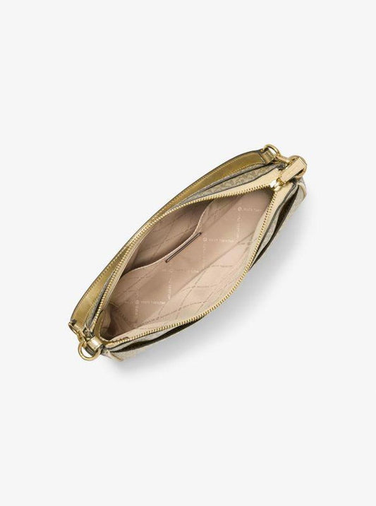 Jet Set Medium Metallic Signature Logo Convertible Crossbody Bag