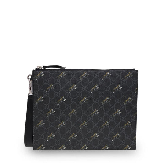 Gucci Gg Tiger Printed Coated Canvas Pouch