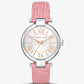 Laney Silver-Tone and Lizard Embossed Leather Watch