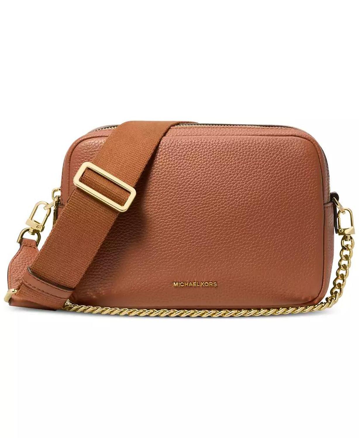 Bryant Medium Leather Double Zip Chain Camera Crossbody