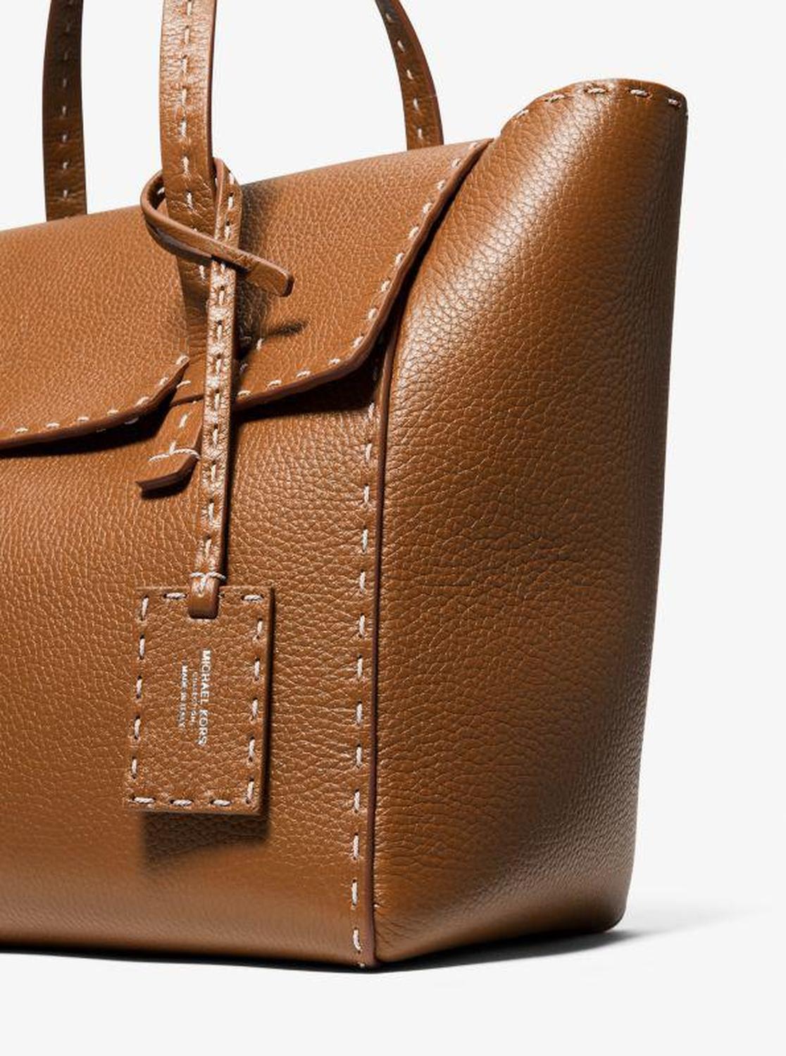 Sophia Hand-Stitched Pebbled Leather Satchel
