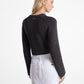 Garment-Dyed Ribbed Cotton Cropped Sweater