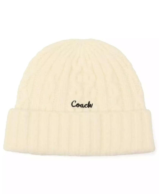 Women's Embroidered Cable-Knit Beanie Hat