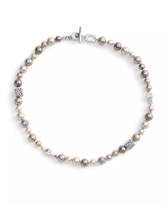 Faux Stone Signature Mixed Cultivated Pearl Collar Necklace
