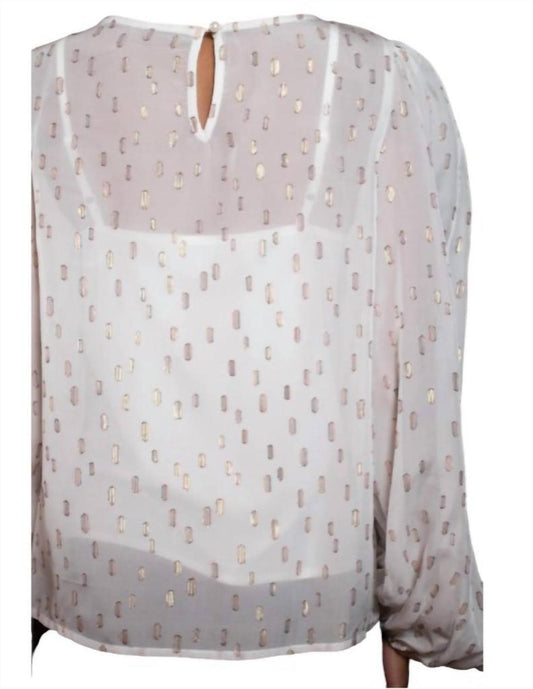 Harlow Top In Metallic Clip Dot