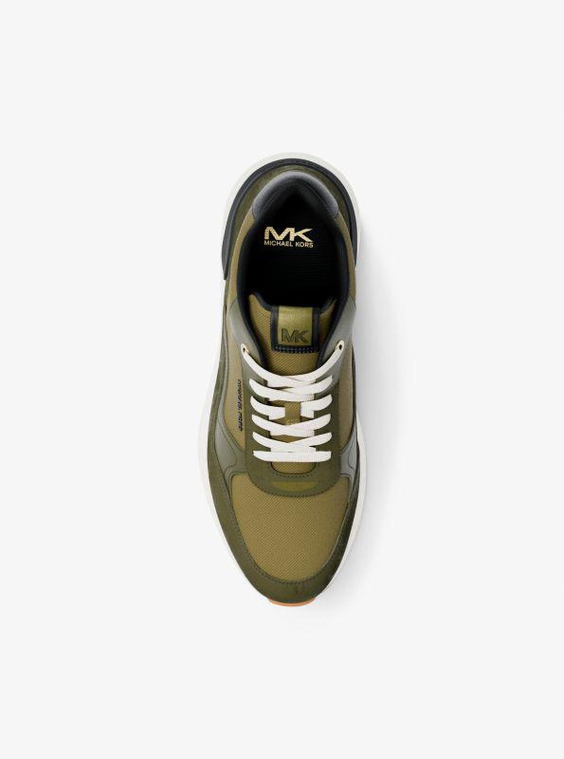 Trevor Leather and Corded Twill Trainer