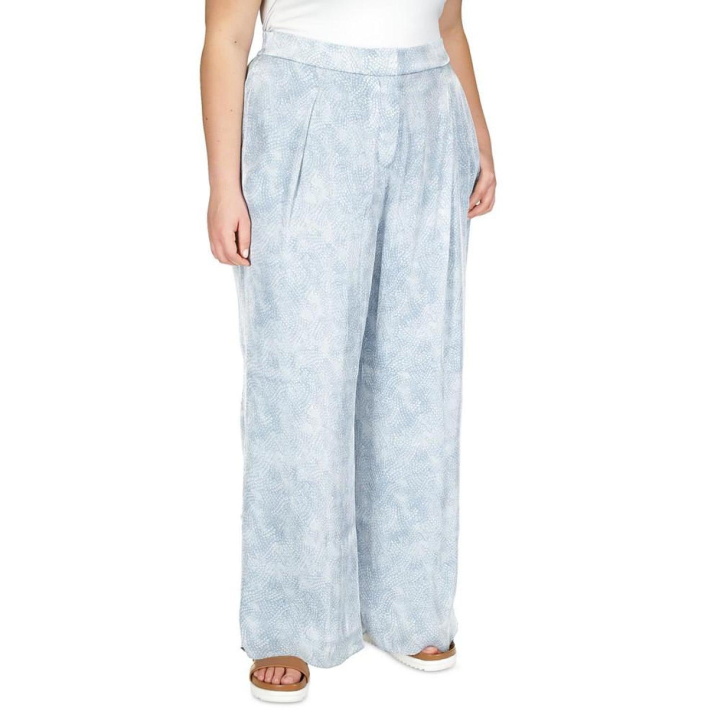 Plus Size Wide-Leg Petal Pants