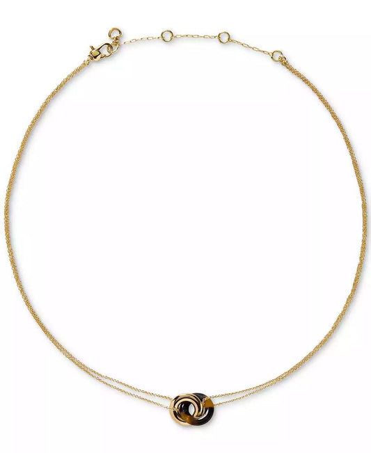 Gold-Tone Interlock Tortoise Pendant Necklace, 16" + 3" extender