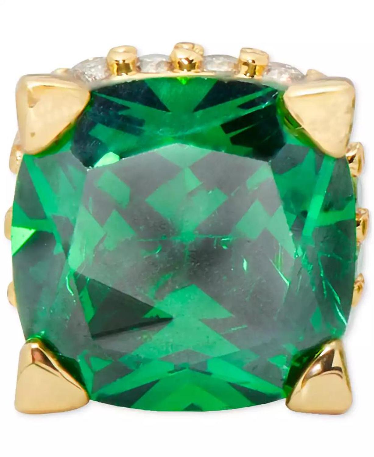 Color Cubic Zirconia Square Stud Earrings