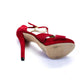 Michael Michael Kors Women's Open Toe Strappy Stiletto Sandals Red