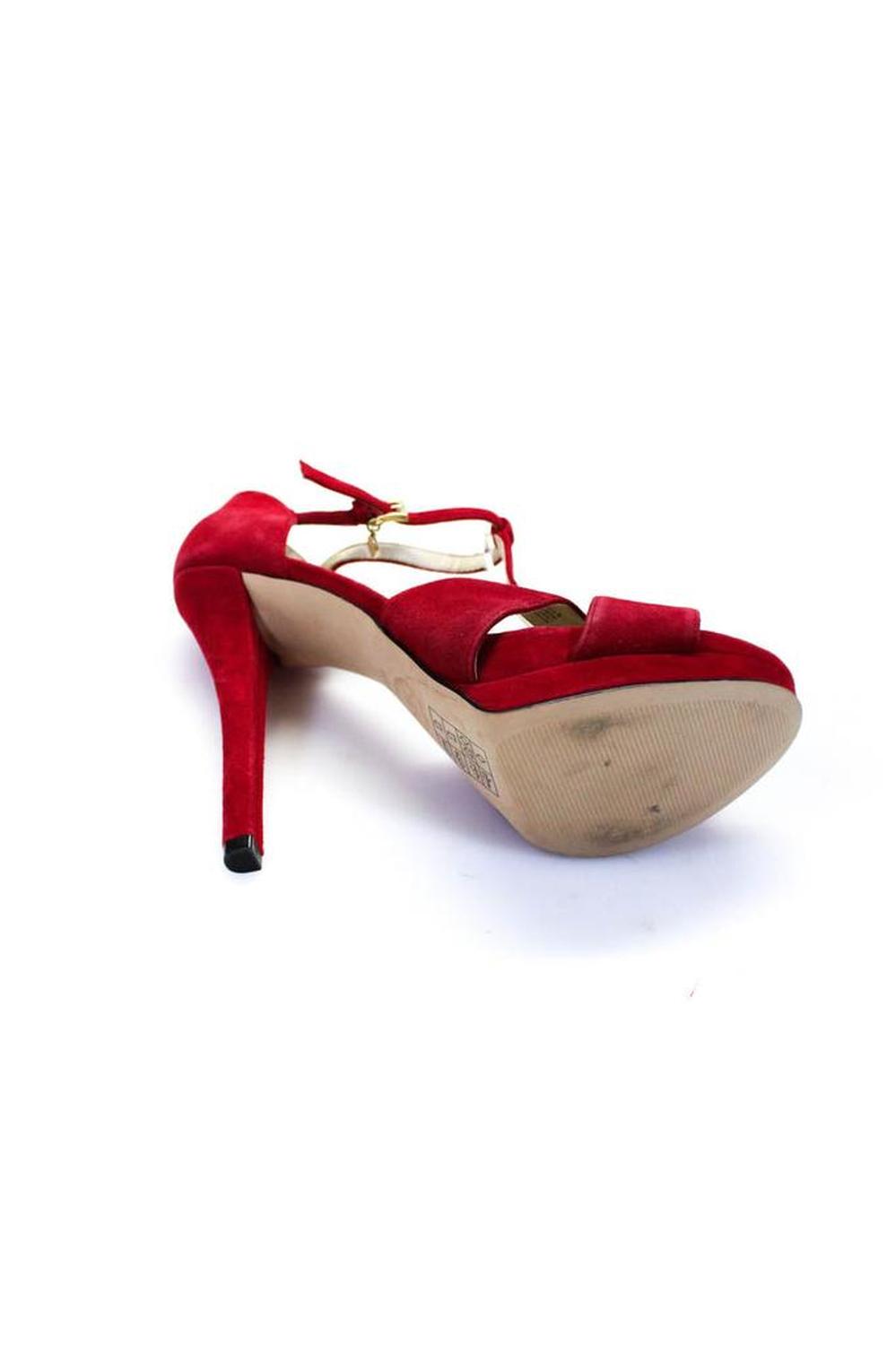 Michael Michael Kors Women's Open Toe Strappy Stiletto Sandals Red