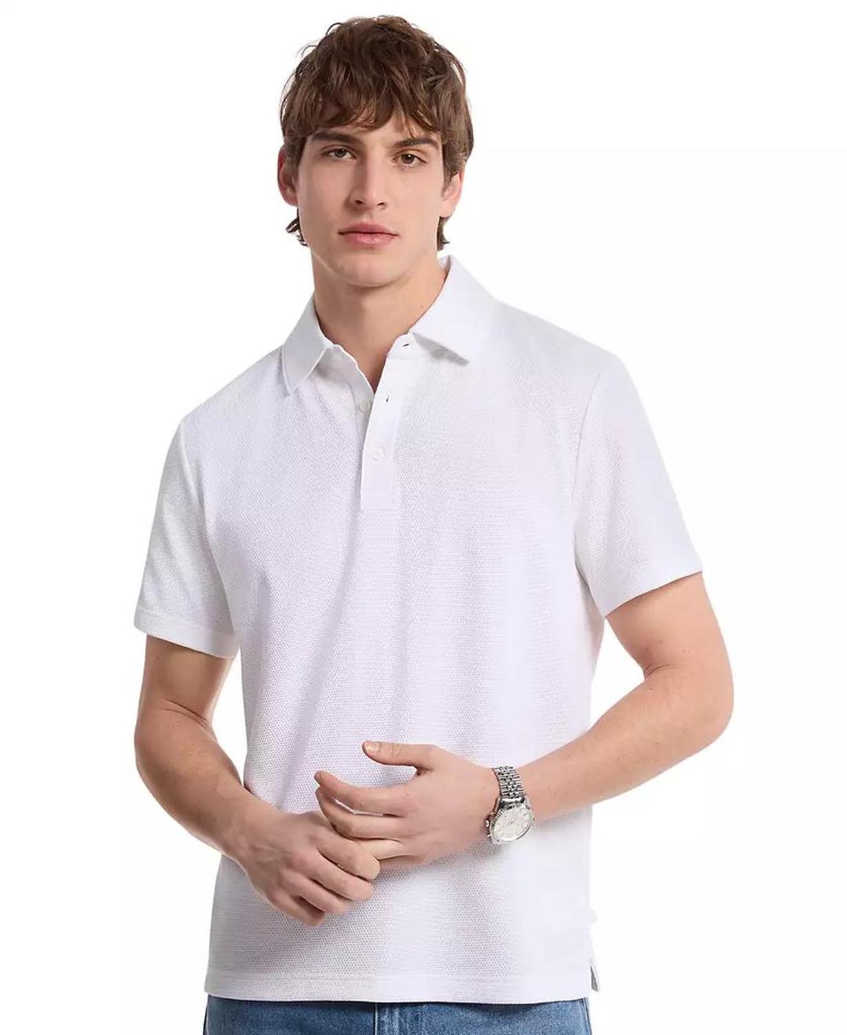 Men's Short Sleeve Bubble Knit Polo Shirt