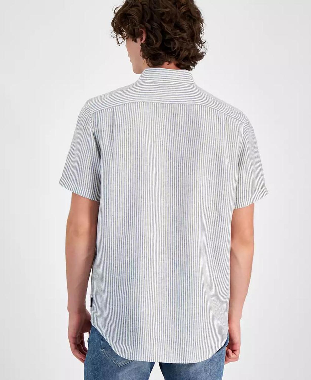 Men's Classic-Fit Stripe Button-Down Linen Shirt