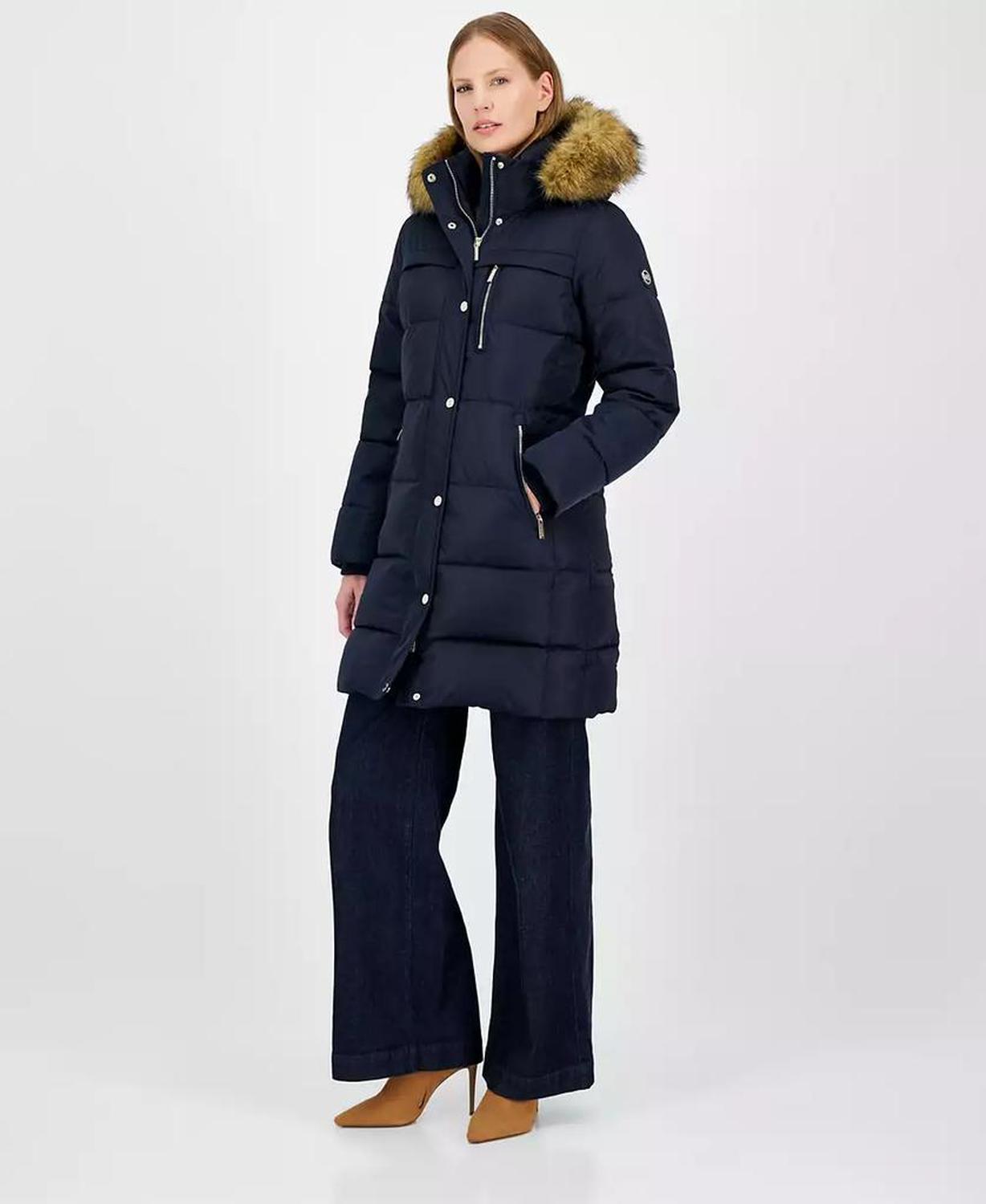 Women's Faux-Fur-Trim Hooded Puffer Coat, Created for Macy's