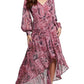 Womens Metallic Paisley Wrap Dress