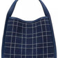 Knott Denim Check Crossbody Tote