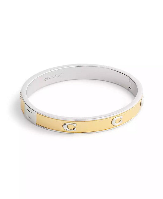 Two-Tone Signature C Bangle Bracelet
