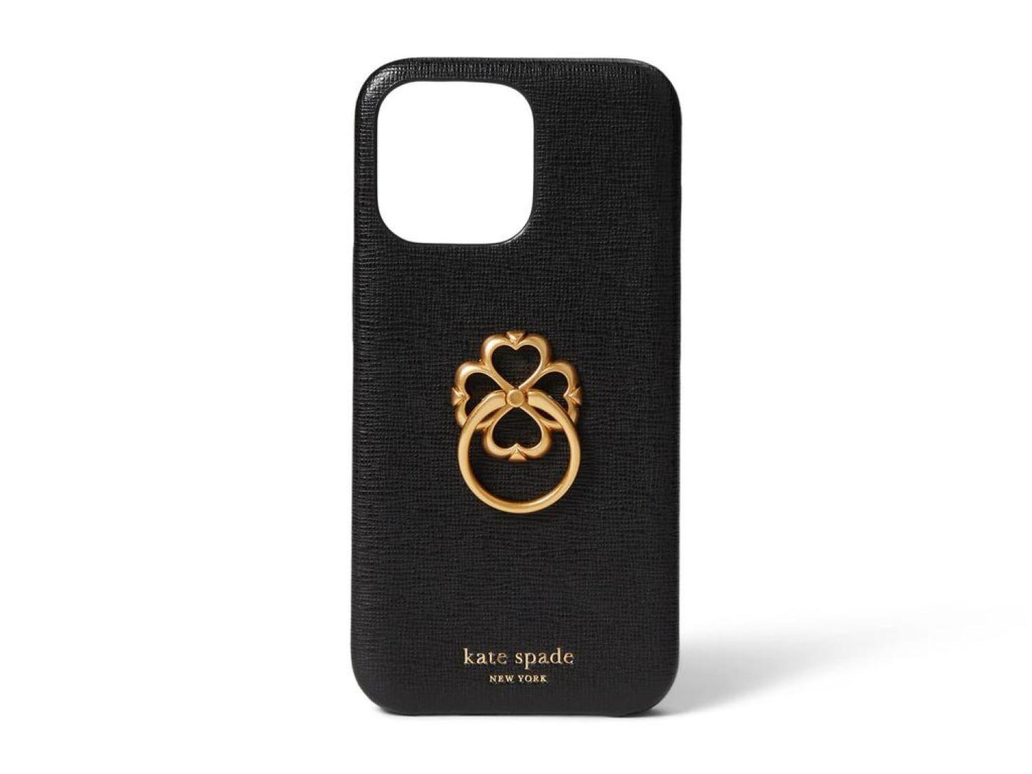 Saffiano Leather Wrapped Spade Ring Stand Phone Case 13 Pro