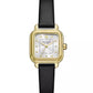 Women's Gracie Square Three-Hand Black Leather Watch, 25mm
