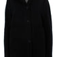 Sportmax Womens Navy Black Color Block Wool Mock Neck Long Sleeve Coat