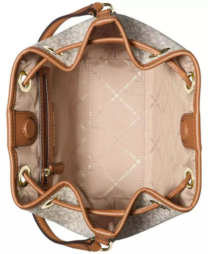 Michael Kors Women's Medium Signature Logo Bucket Messenger Handbag