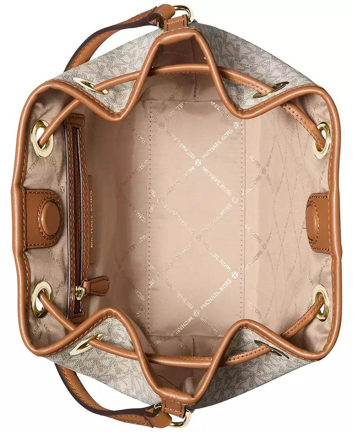 Michael Kors Women's Medium Signature Logo Bucket Messenger Handbag