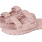 Sculpted C Quilted Washed Denim Double Band Sandals