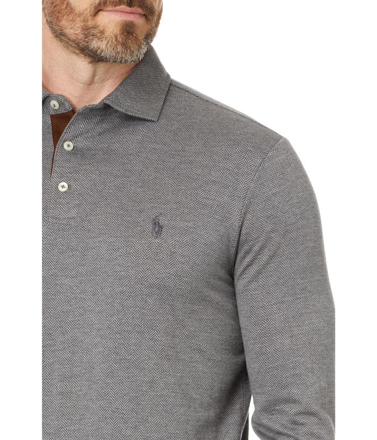 Custom Slim Fit Herringbone Polo Shirt