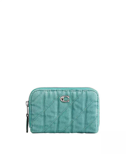 Denim Essential Zip Around Card Case Wallet