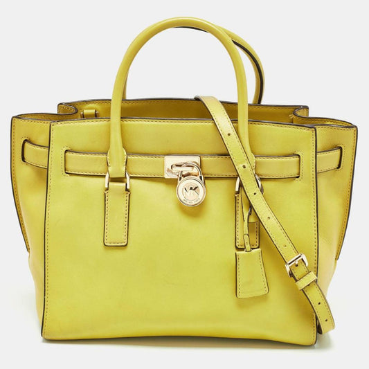 Michael Kors Lime Leather Hamilton Tote