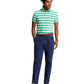 Classic Fit Striped Mesh Polo Shirt