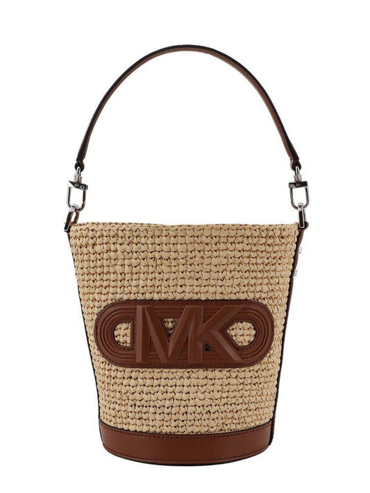 Michael Kors Logo Patch Interwoven Bucket Bag