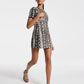 Snake Embossed Leather Mini Dress