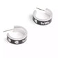 Faux Stone Signature Horse Carriage Hoop Earrings