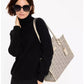 Women's Spade Flower Coated Canvas Large Tote Bag
