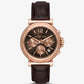 Oversized Maren Rose Gold-Tone and Crocodile Embossed Leather Watch