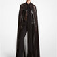 Sequined Silk Blend Chiffon Cape