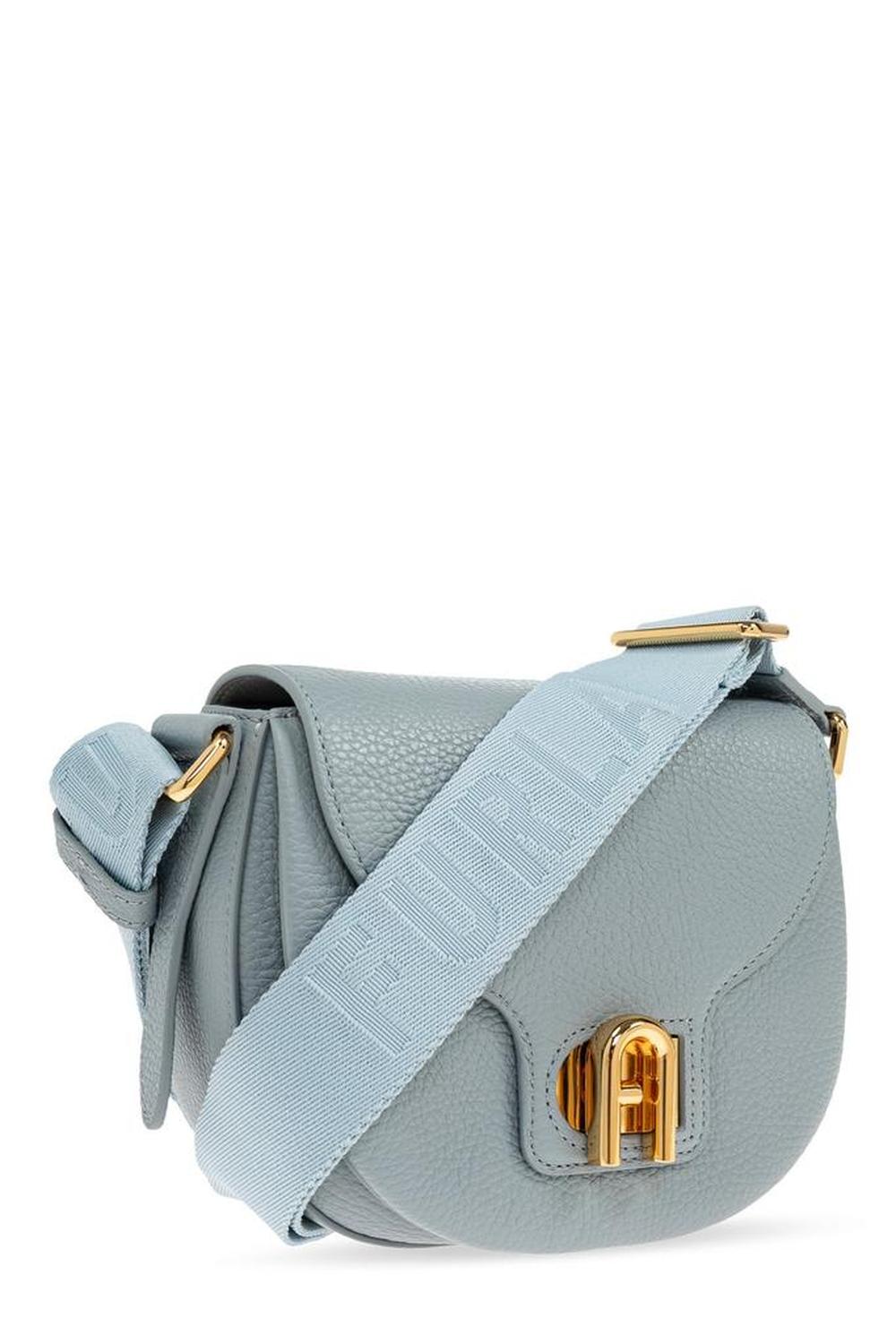 Furla Logo Plaque Foldover-Top Shoulder Bag