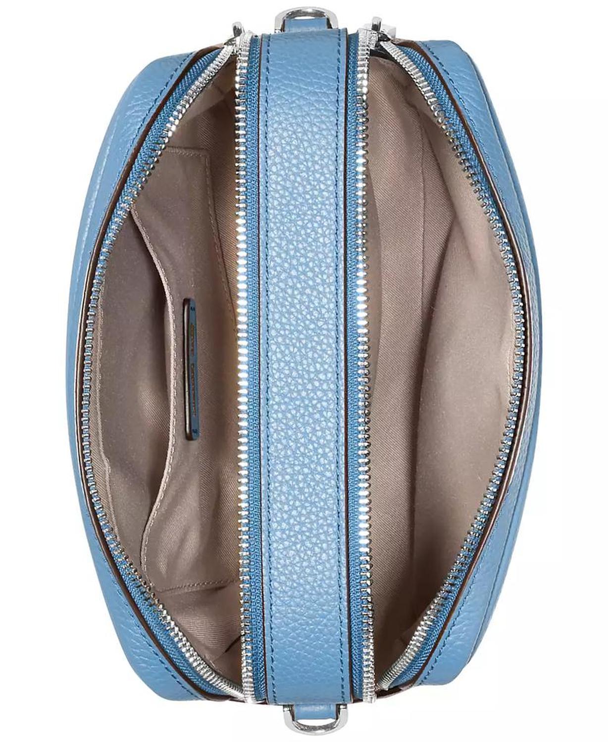 Michael Kors Bryant Medium Leather Double Zip Chain Camera Crossbody