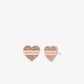Precious Metal-Plated Pavé Heart Stud Earrings