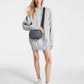 Shoulder Pad Cotton Blend Hoodie Dress