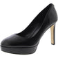 Womens Leather Slip-On Platform Heels