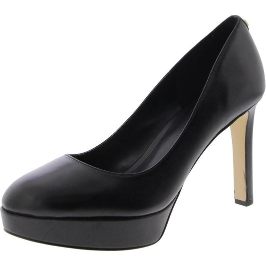 Womens Leather Slip-On Platform Heels