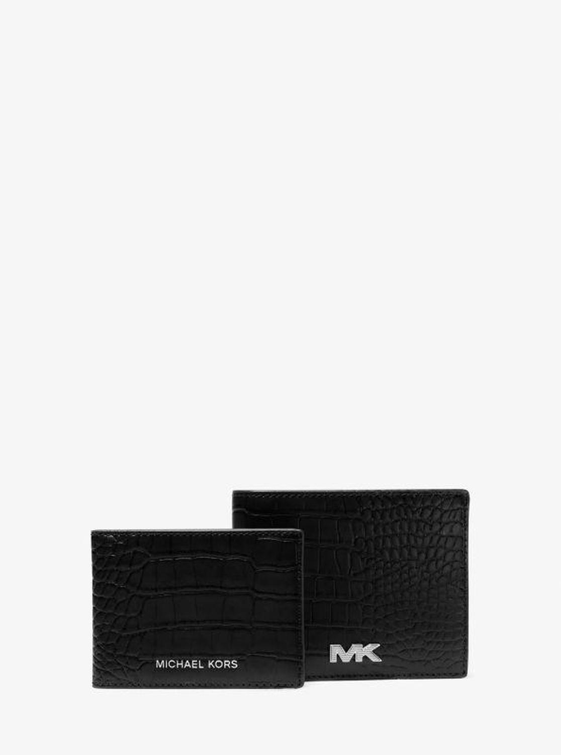 Rivington Crocodile Embossed Leather Wallet with Passcase