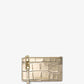 Empire Small Metallic Crocodile Embossed Leather Card Case