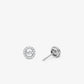 Fulton Precious-Metal Plated Sterling Silver Pavé Logo Charm Stud Earrings