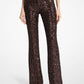 Sequined Stretch Flared Pants