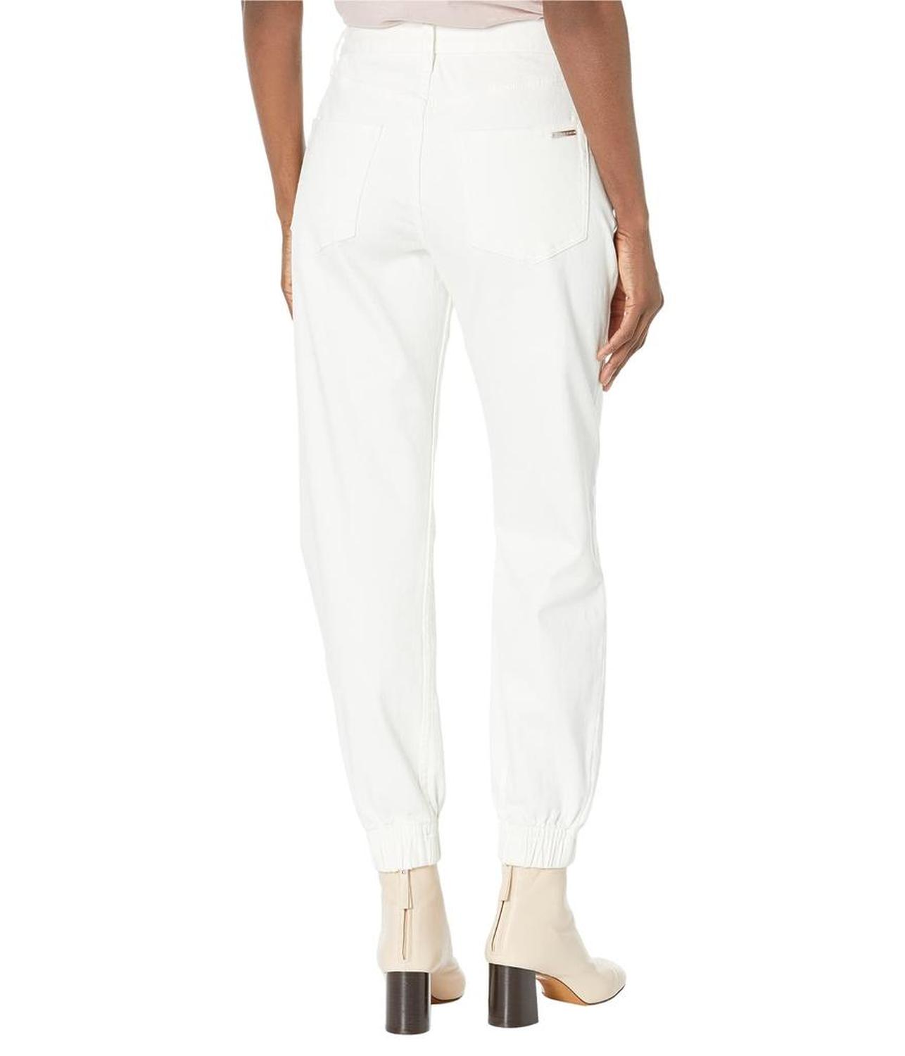 Boyfriend Denim Joggers in Bone