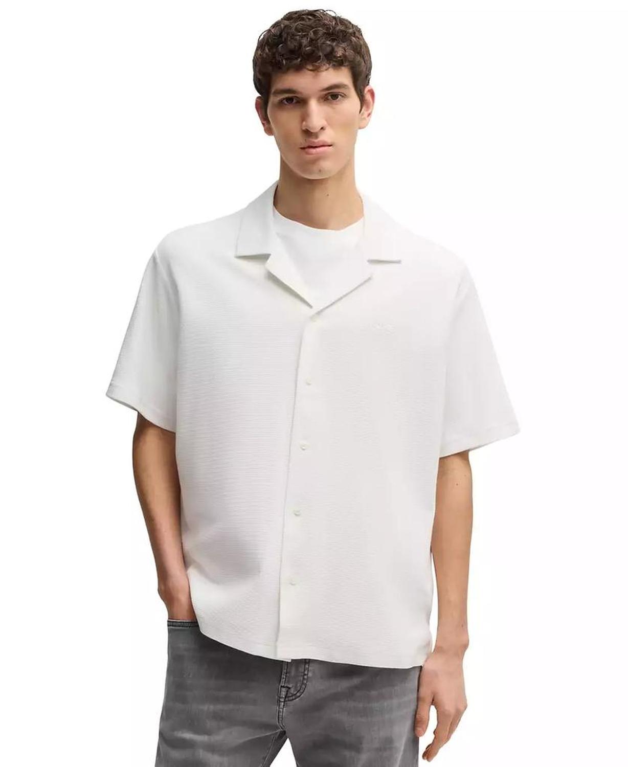 Men's Waffle Cotton Relaxed-Fit Shirt